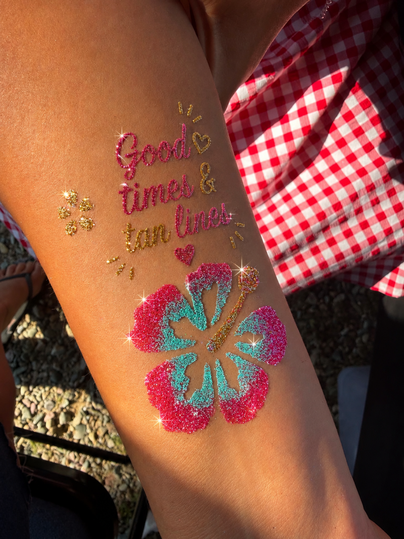 glitter tattoo hibiscus market cranston