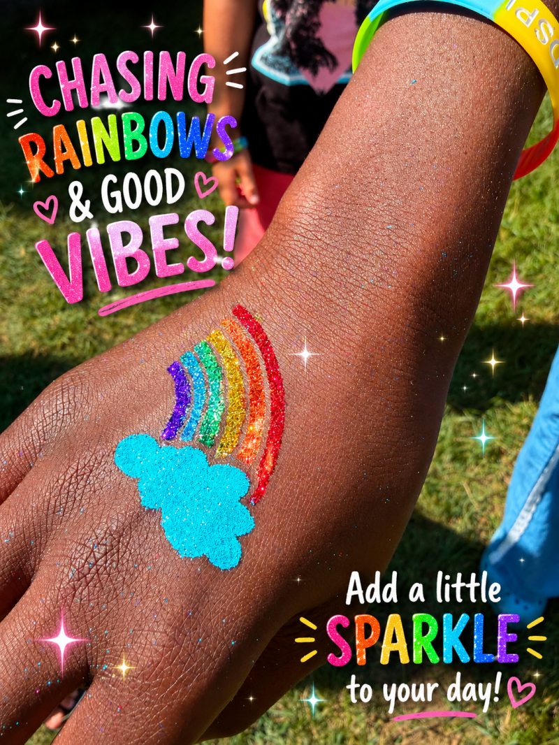 rainbow glitter tattoo