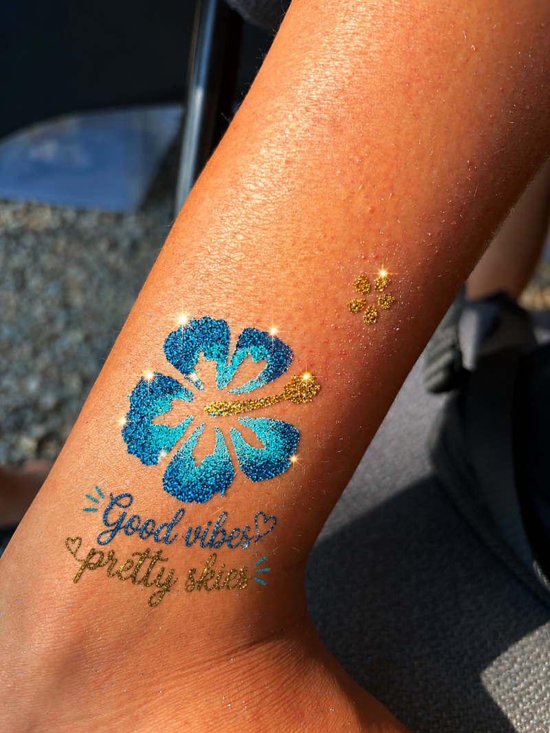 glitter tattoo hibiscus flower cranston events