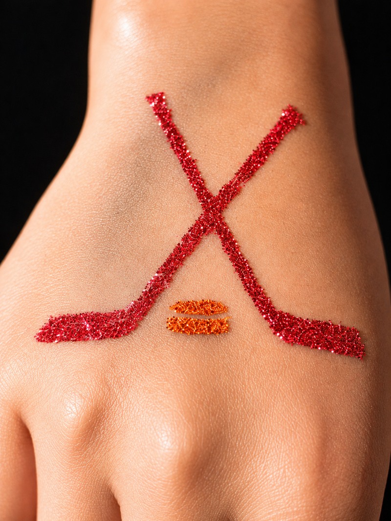 glitter tattoo hockey
