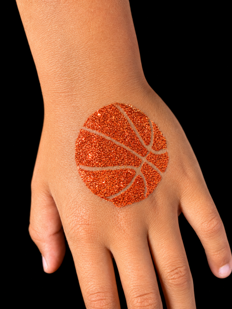 glitter tattoo basketball