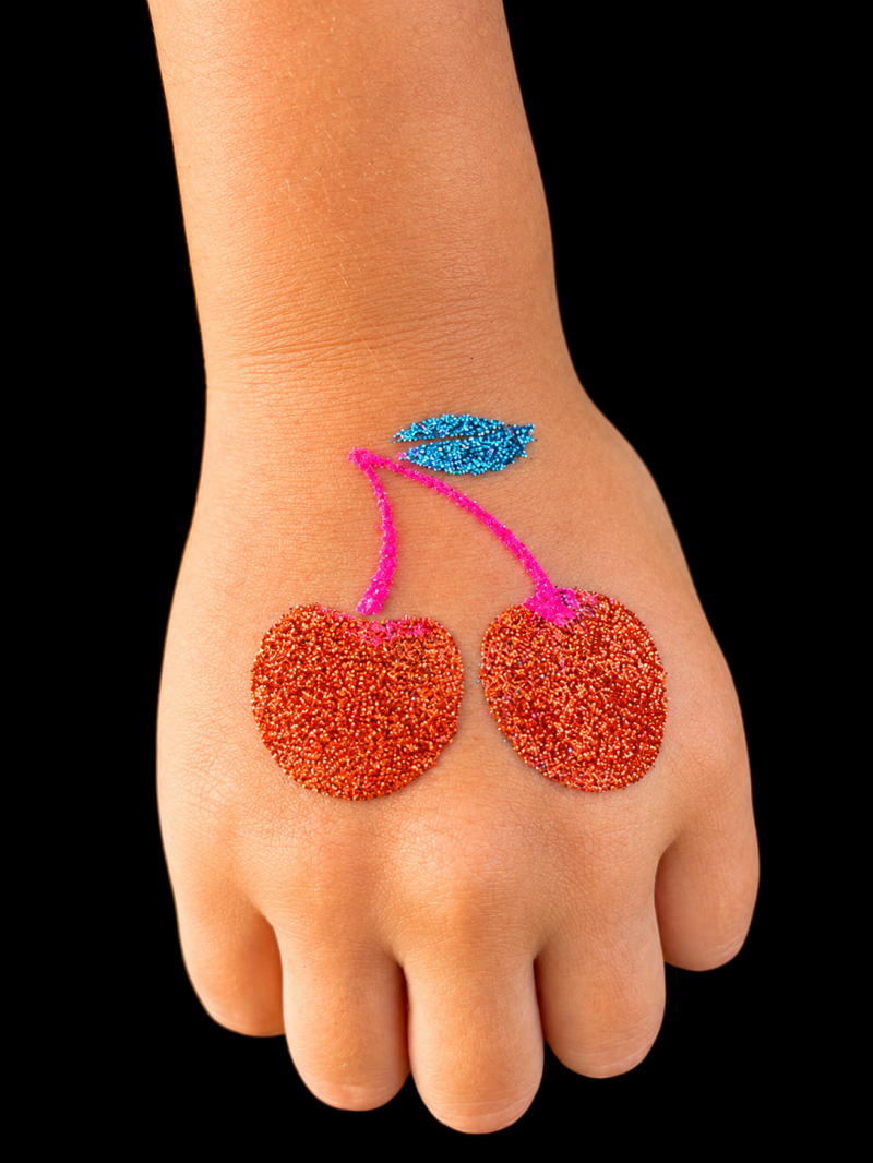 glitter tattoo cherries