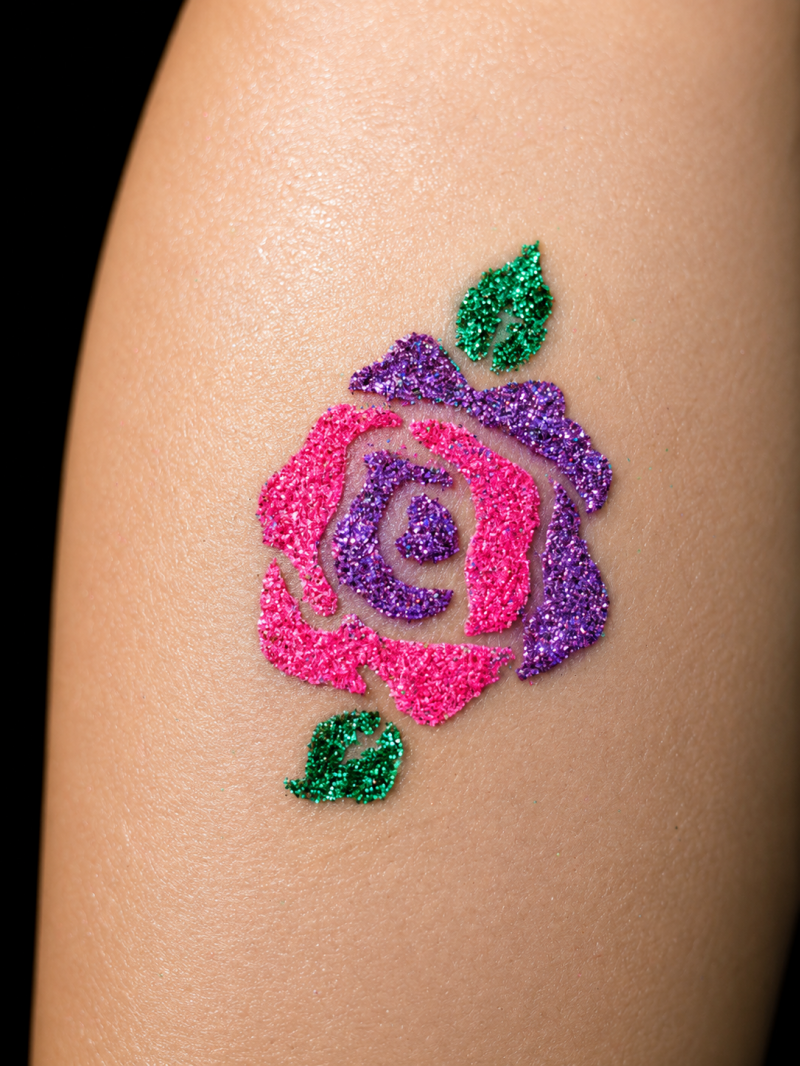 glitter tattoo rose