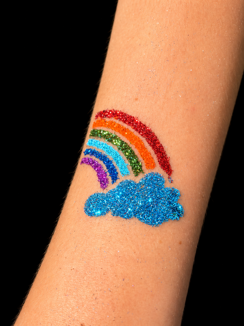 glitter tattoo rainbow