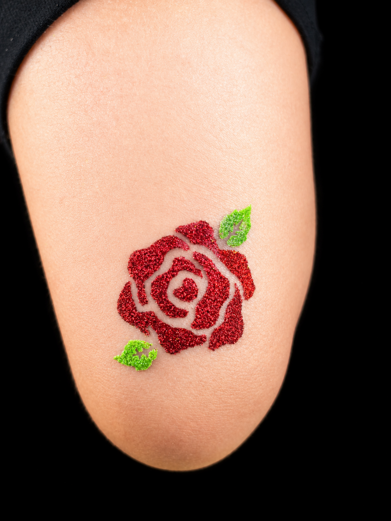 glitter tattoo rose