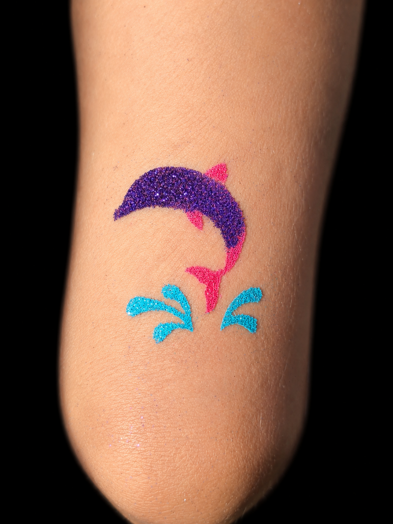 glitter tattoo dolphin