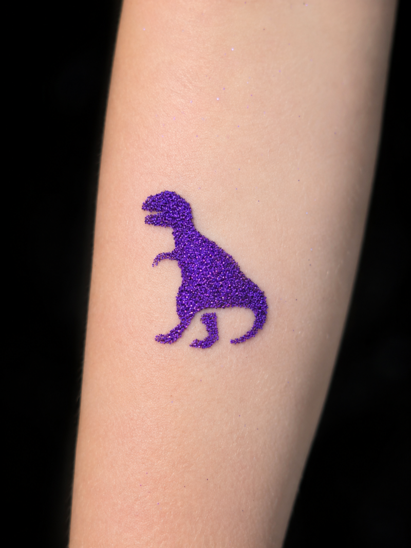 glitter tattoo trex