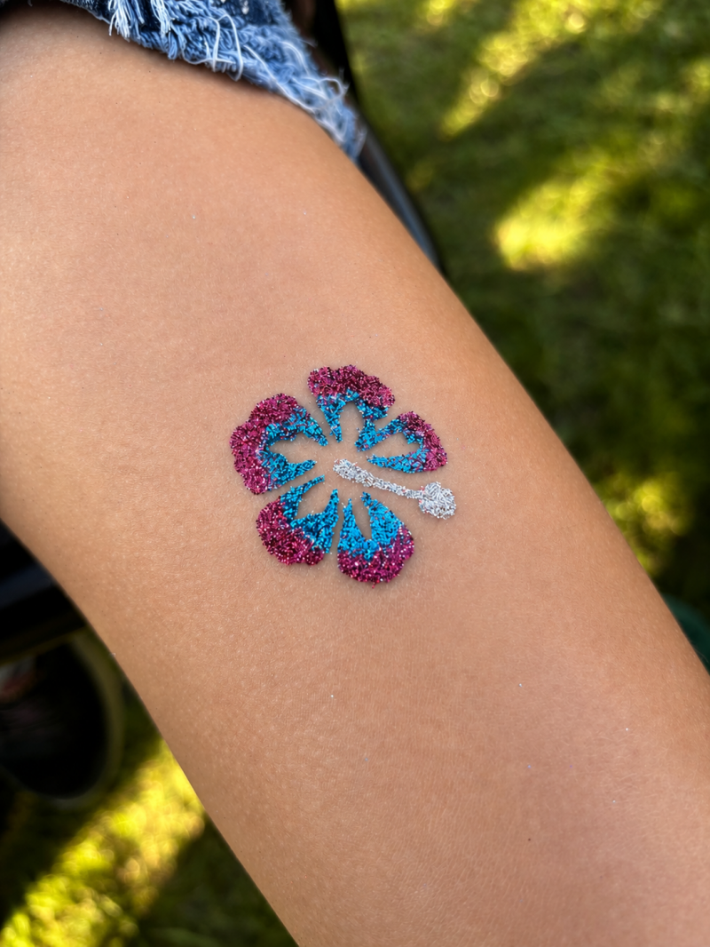 glitter tattoo hibiscus