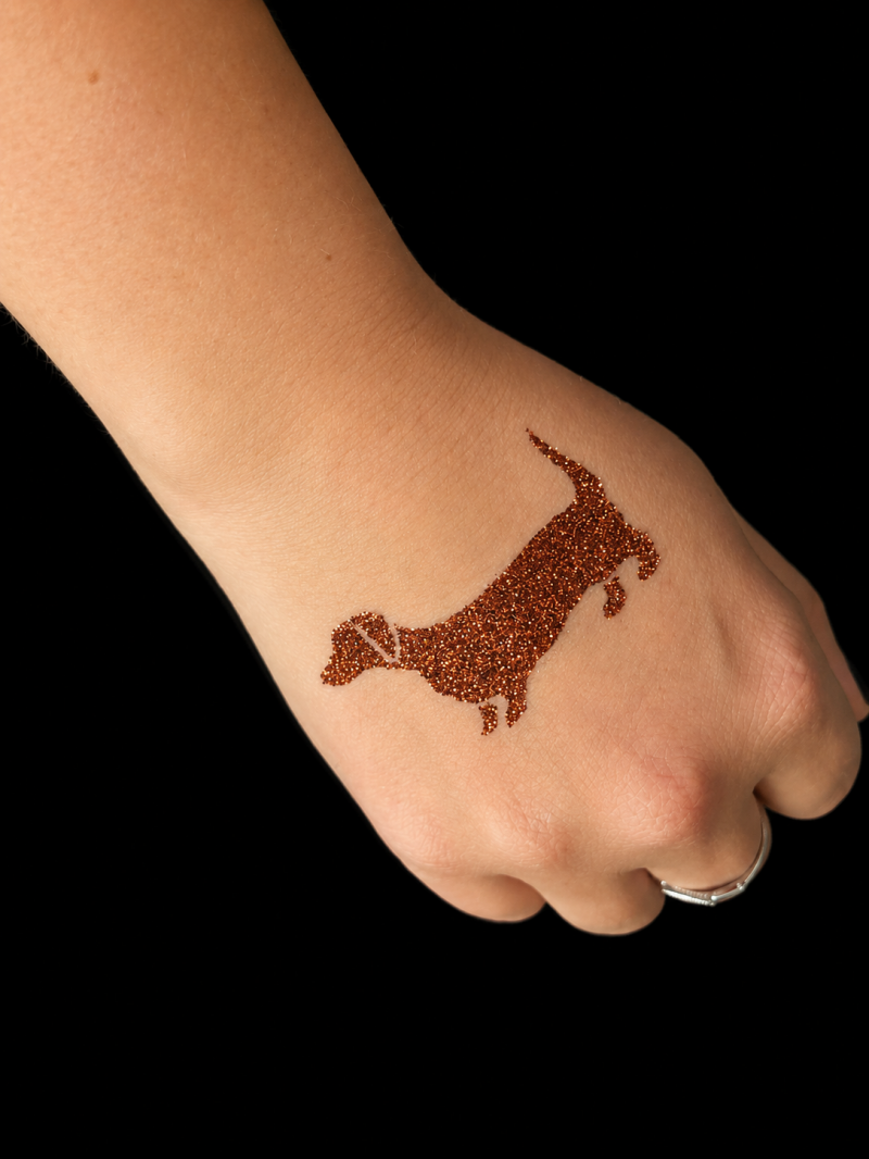 glitter tattoo Dachsund