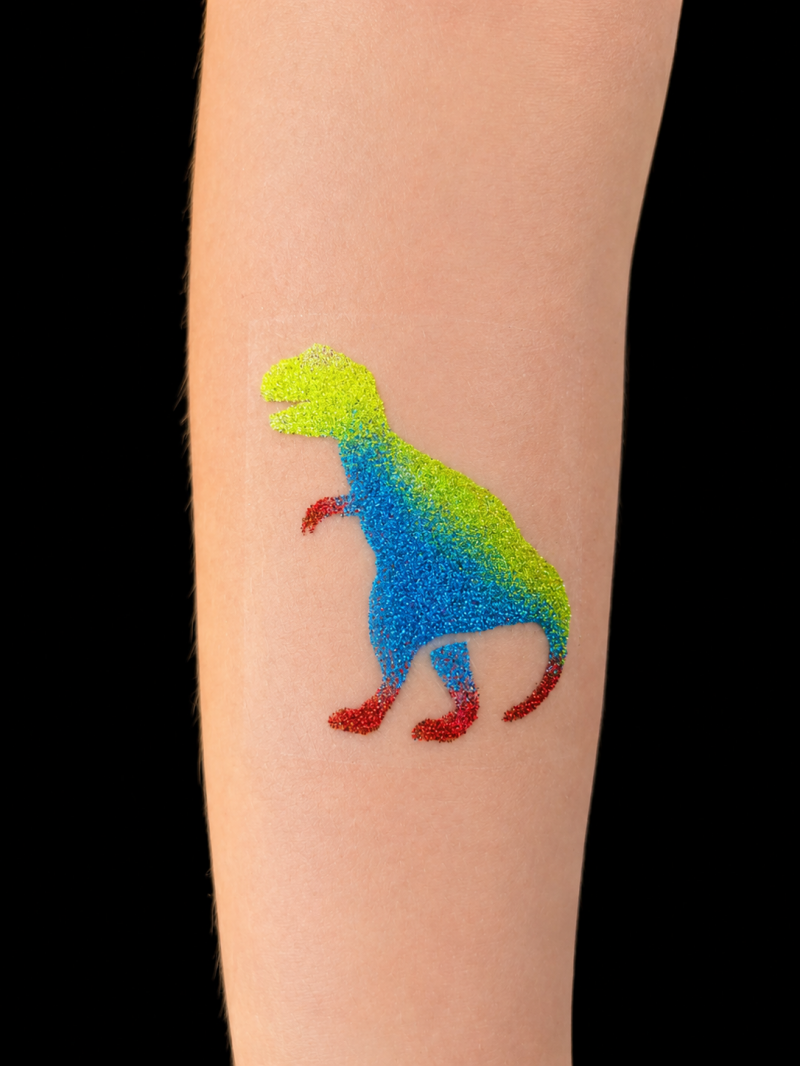 glitter tattoo trex