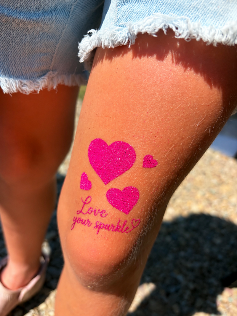 glitter tattoo hearts