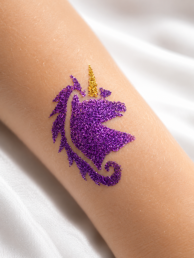 glitter tattoo unicorn