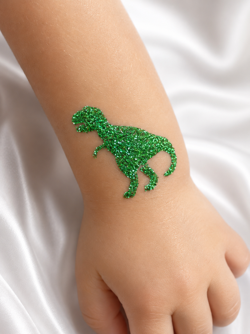 glitter tattoo trex
