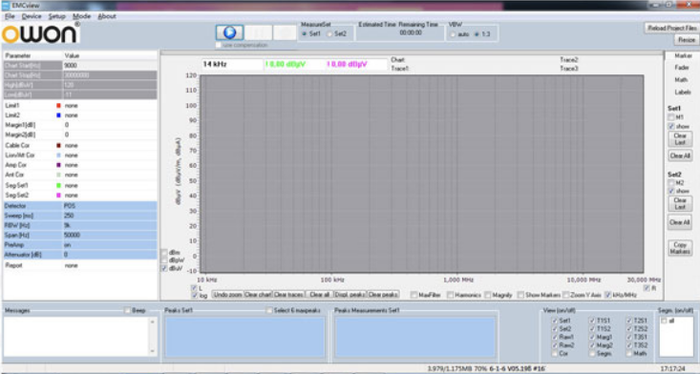 OWON EMC pre-compliance testing software