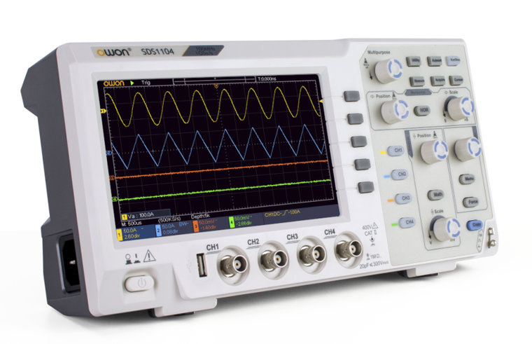 OWON SDS1104 four-channel benchtop oscilloscope