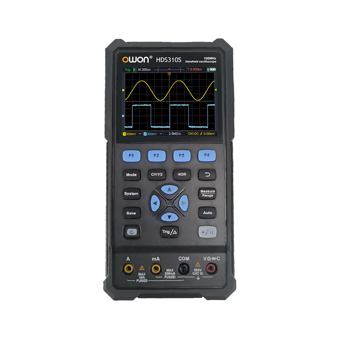 OWON HDS310S multimeter inputs and display
