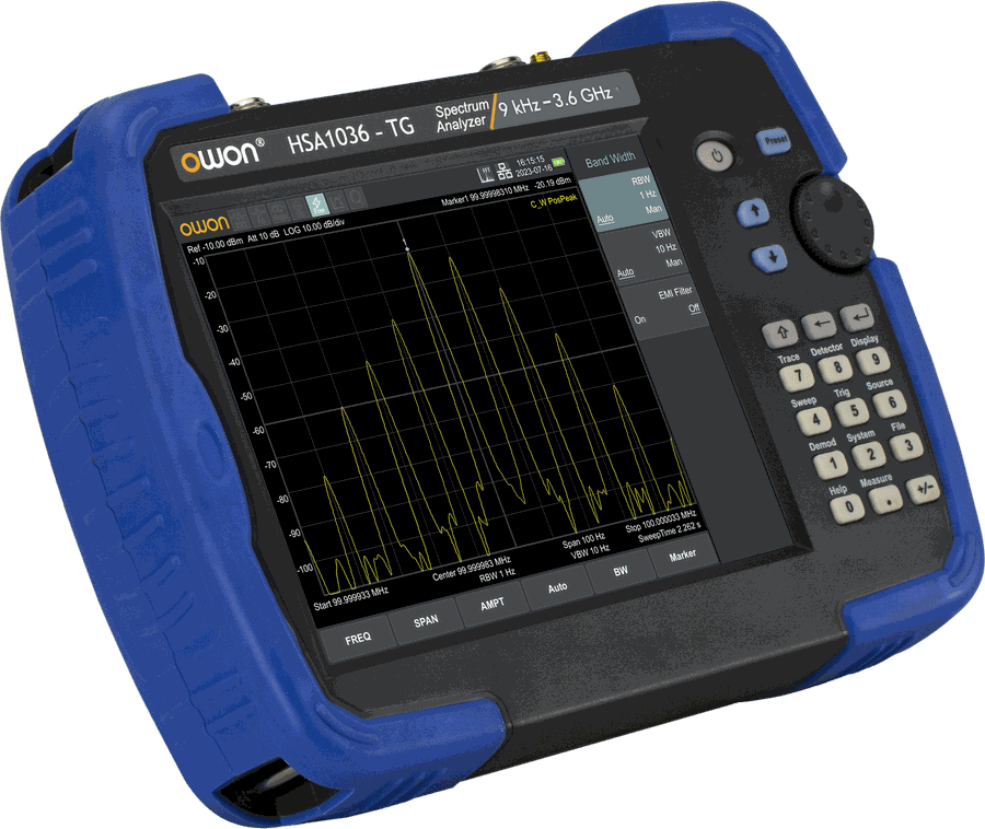 OWON HSA1036-TG handheld spectrum analyser