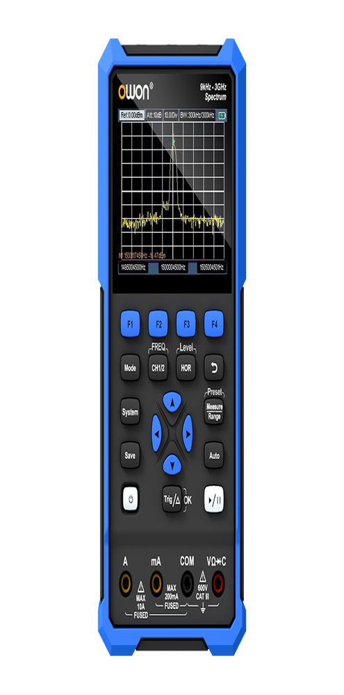 OWON HSA2320 handheld spectrum analyser, oscilloscope and multimeter