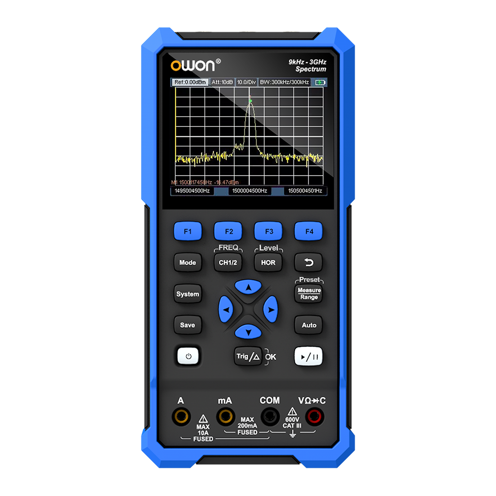 OWON HSA2000 handheld spectrum analyser, oscilloscope and multimeter