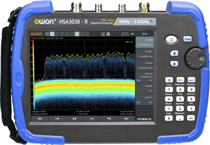 OWON HSA3036-R, from the HSA3000-R series of handheld real-time spectrum analysers