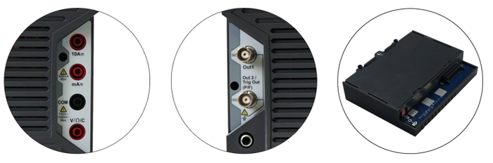 OWON XDS3000 rear panel with the optional generator module