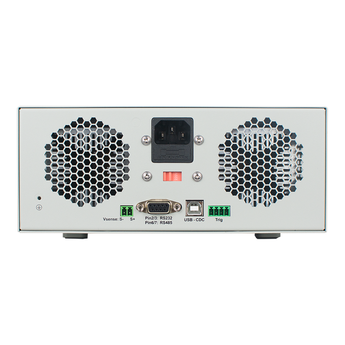 OWON OEL85 rear panel with RS232, USB and RS485 interfaces