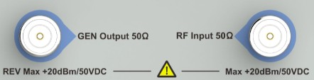 OWON XSA800 front-panel RF input and tracking-generator output