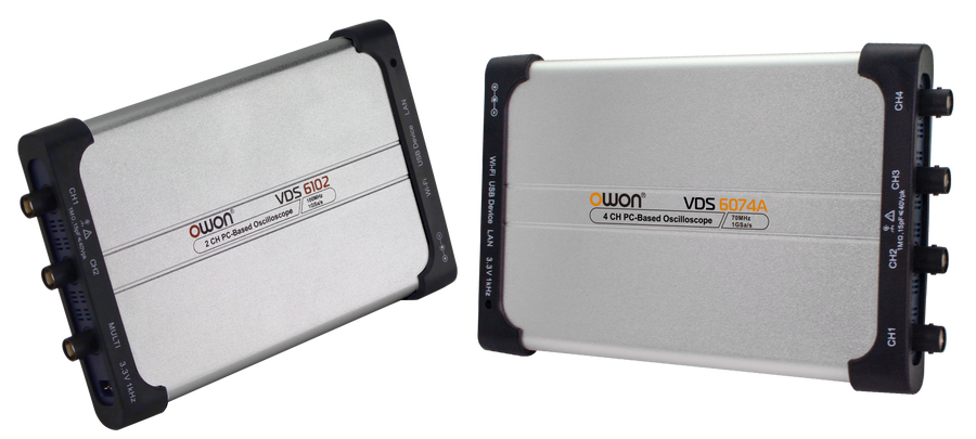 OWON VDS6000 2-channel and 4-channel input panels compared
