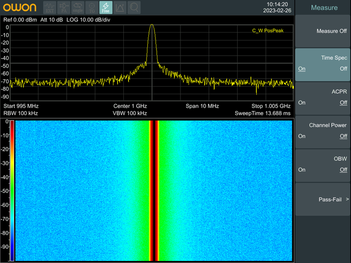 OWON XSA1036P-TG spectrum analyser
