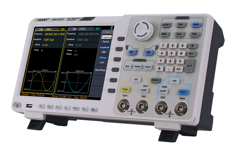 OWON XDG3000 series waveform generator — side view