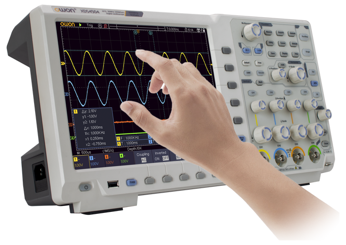 OWON XDS4000 10.4-inch multi-touch display in use