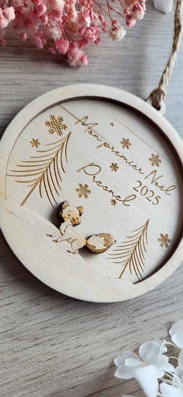 Boule renard bois clair