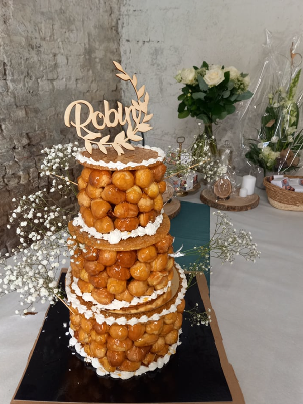 Cake-topper Prénom/ feuillage