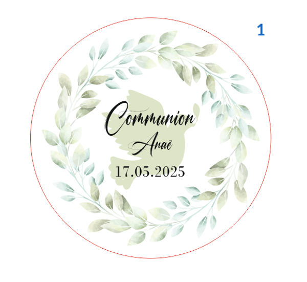 Étiquettes de communion/baptême