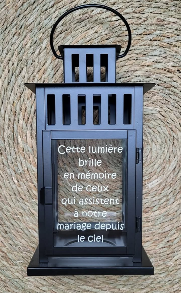 LANTERNE NOIR 30X15CM