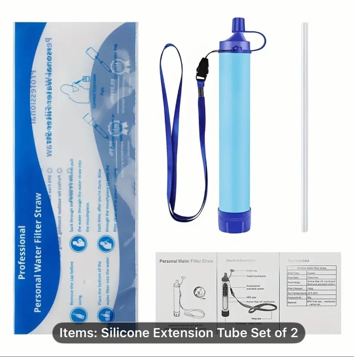 Water filter straw