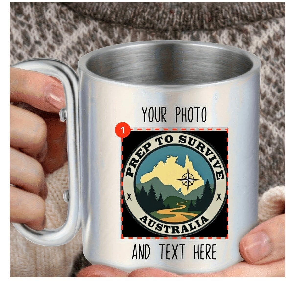 Personalised stainless steel mug