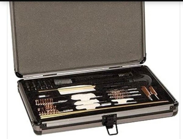 Outer universal gun cleaning kit 28 piece in durable aluminium case .22 calibre