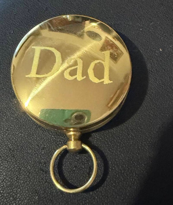 Father’s Day compass with Dad on it