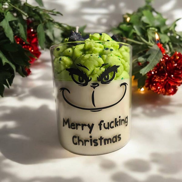 Anti Weihnachtskerze - Merry fu**ing Christmas
