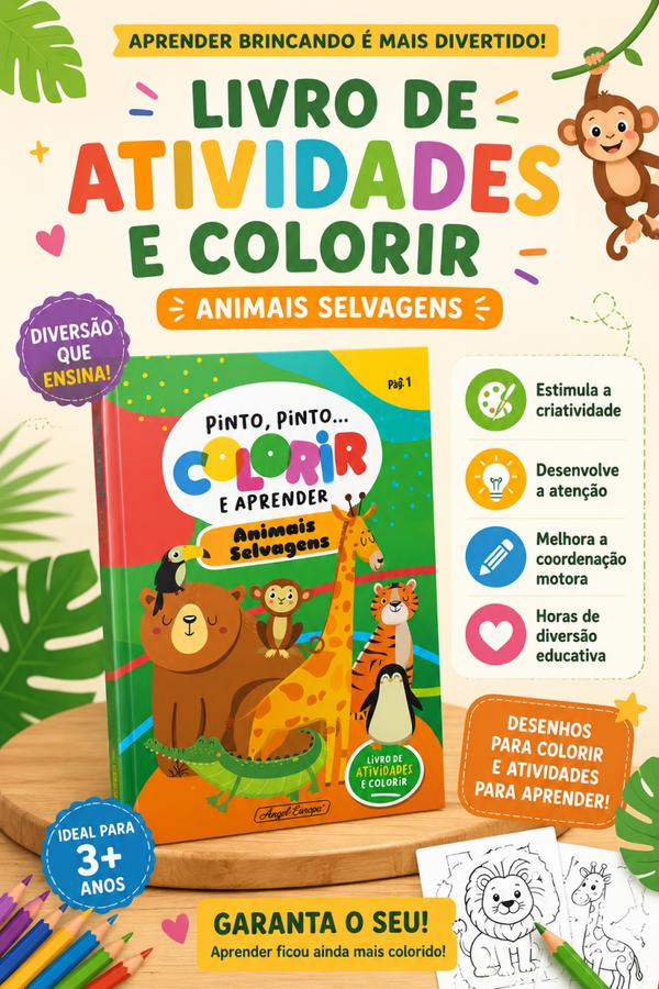 Livro de atividades e colorir