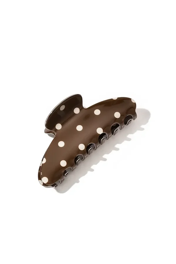 Haarspeld bruin polka dots