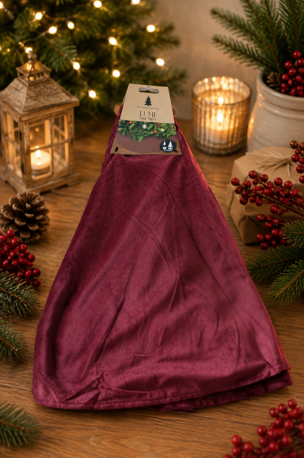 Kerstboomkleed bordeaux