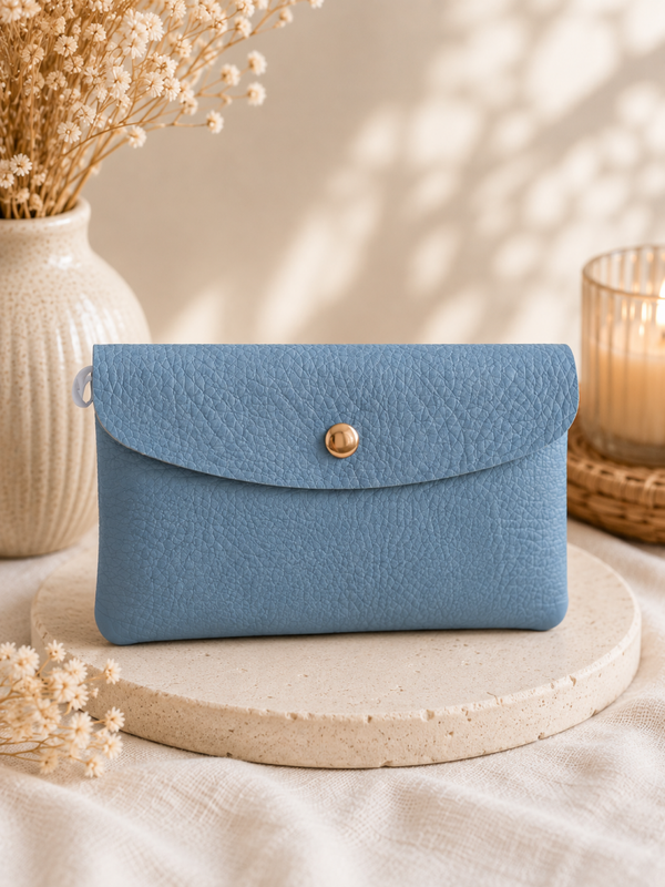Grote portemonnee poederblauw
