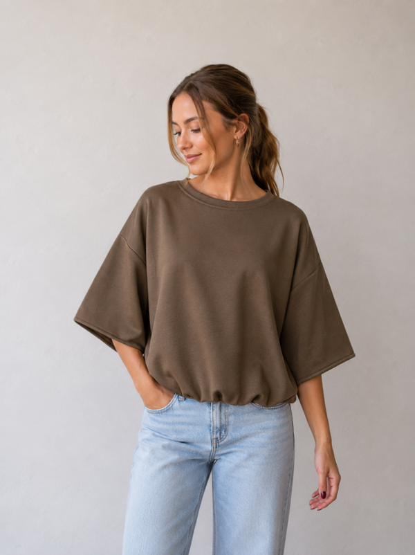 June blouse - chocolade