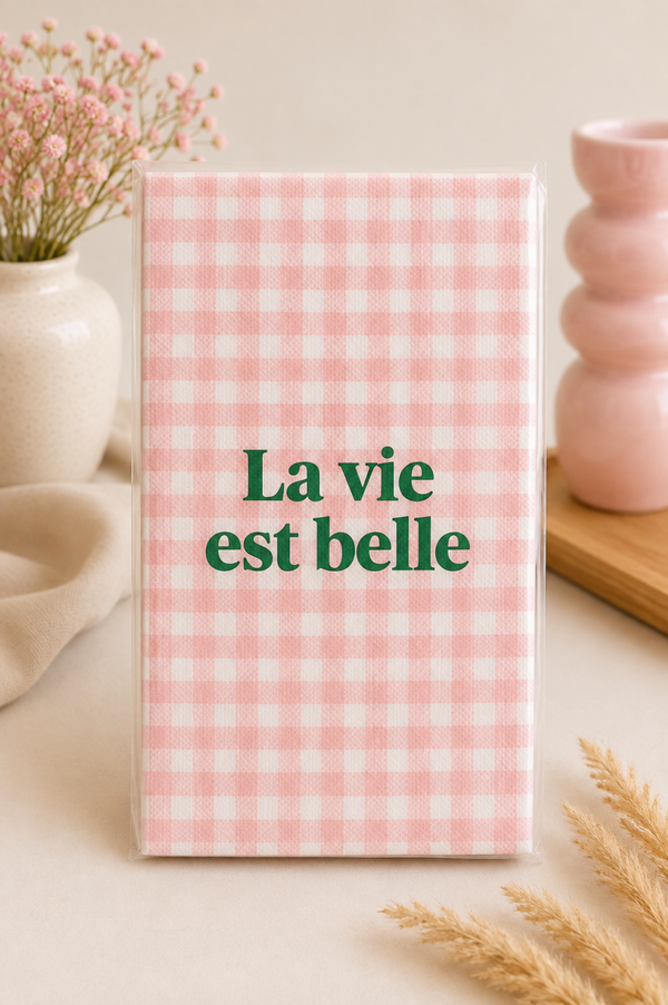 Servet la vie est belle lichtroze