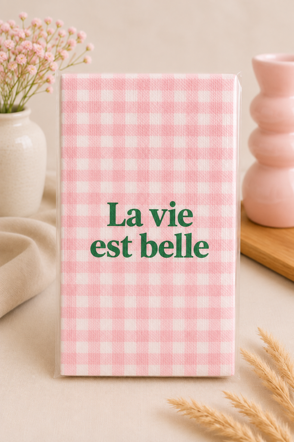 Servet la vie est belle donkerroze