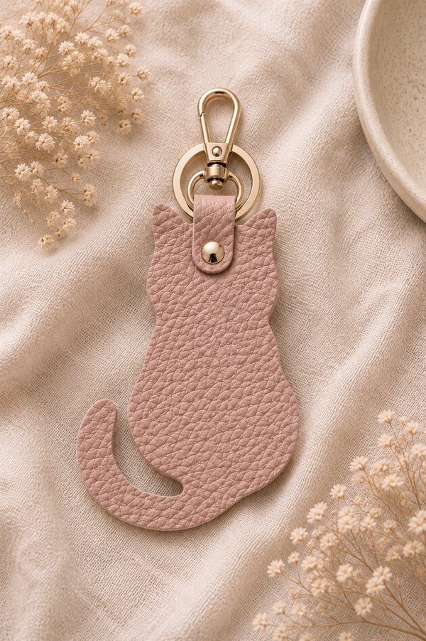 Sleutelhanger kat oud roze