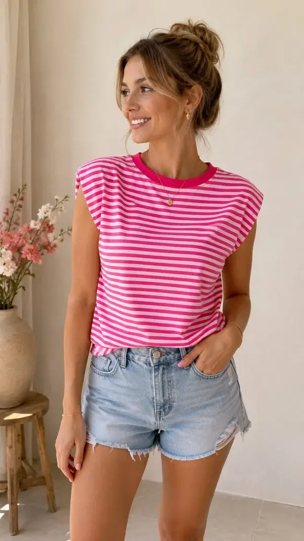 Lobke T-shirt - donkerroze