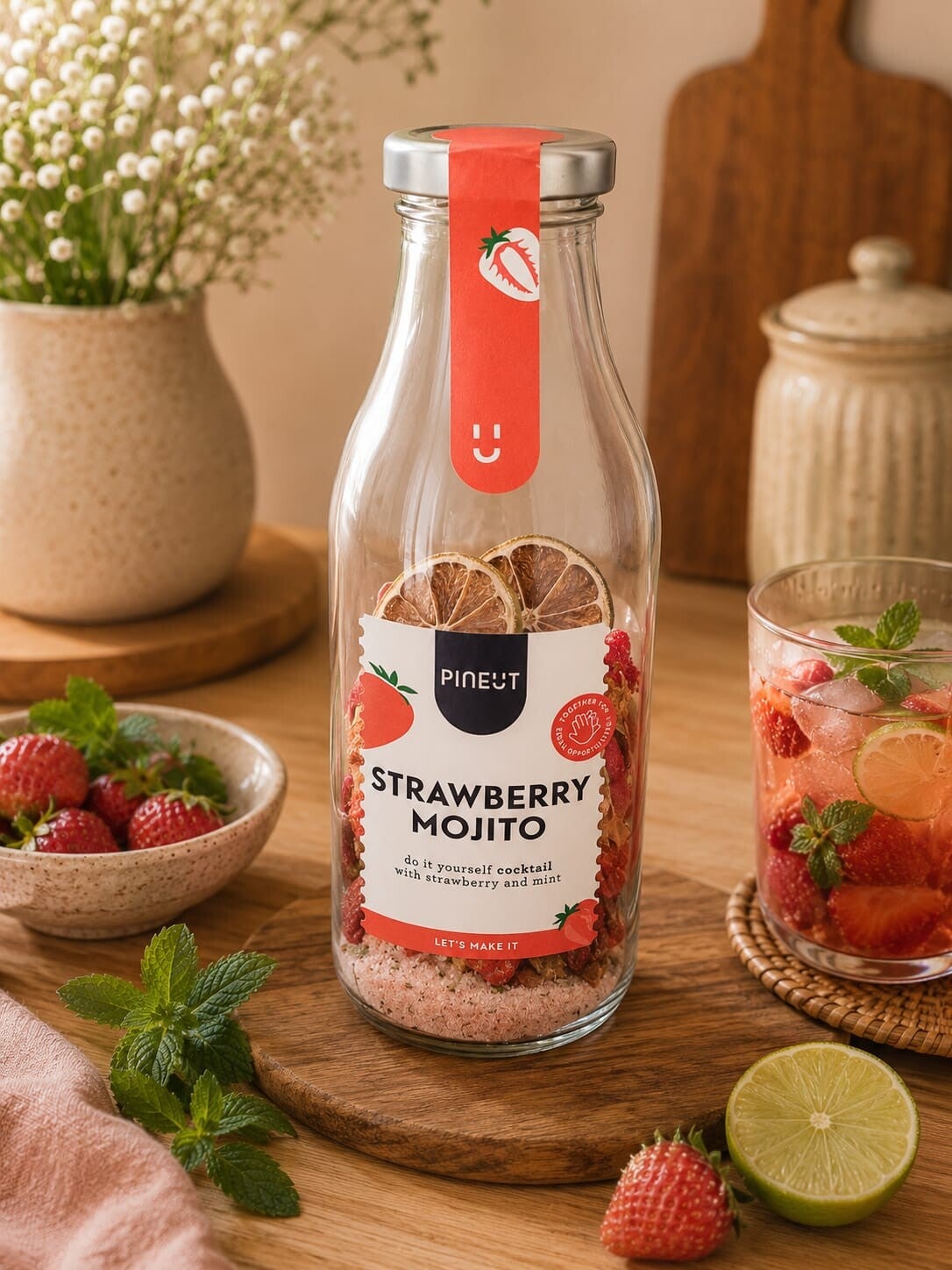 Strawberry & mint mojito